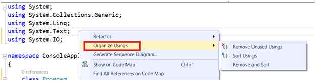 using in Visual Studio 2013